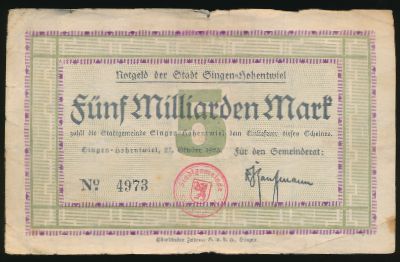 Зинген., 5000000000 марок (1923 г.)