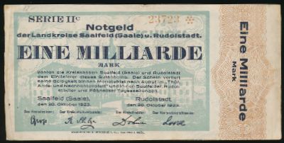 Рудольштадт., 1000000000 марок (1923 г.)