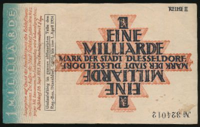 Дюссельдорф., 1000000000 марок (1924 г.)
