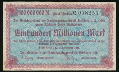 Штольберг., 100000000 марок (1923 г.)