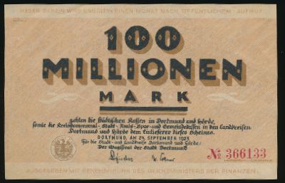 Дортмунд., 100000000 марок (1923 г.)