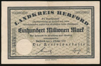 Херфорд., 100000000 марок (1923 г.)