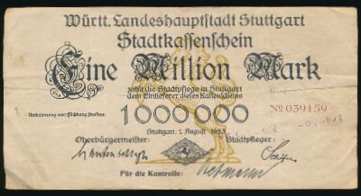 Штутгарт., 1000000 марок (1923 г.)
