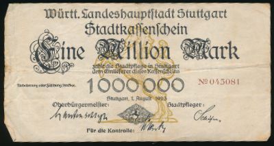 Штутгарт., 1000000 марок (1923 г.)