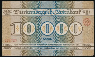 Баден-Вюртемберг., 10000 марок (1923 г.)