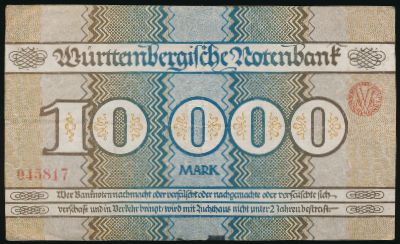 Баден-Вюртемберг., 10000 марок (1923 г.)