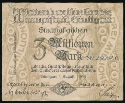 Штутгарт., 3000000 марок (1923 г.)