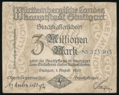 Штутгарт., 3000000 марок (1923 г.)
