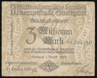 Штутгарт., 3000000 марок (1923 г.)