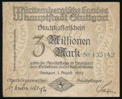 Штутгарт., 3000000 марок (1923 г.)