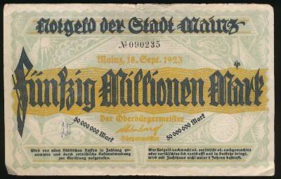 Майнц., 50000000 марок (1923 г.)