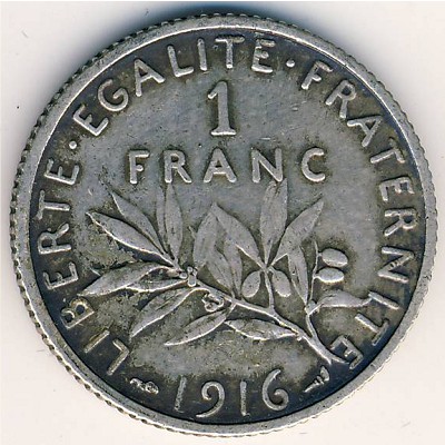 Франция, 1 франк (1916 г.)