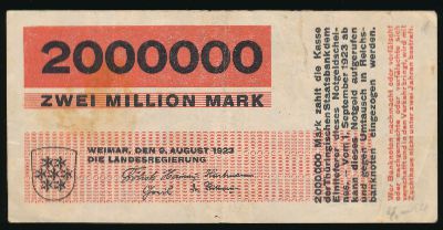 Веймар., 2000000 марок (1923 г.)