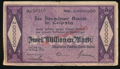 Лейпциг., 2000000 марок (1923 г.)