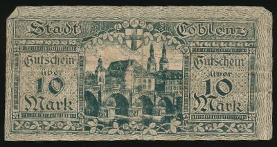 Кобленц., 10 марок (1918 г.)