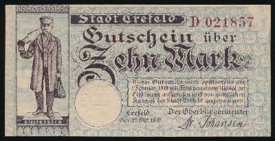 Крефельд., 10 марок (1918 г.)