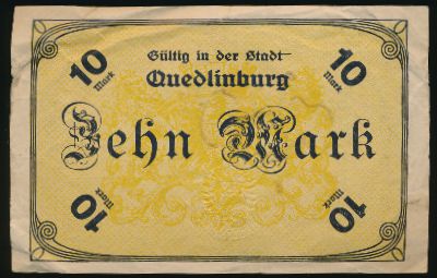 Кведлинбург., 10 марок (1918 г.)