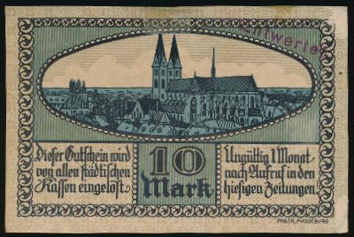 Хальберштадт., 10 марок (1918 г.)