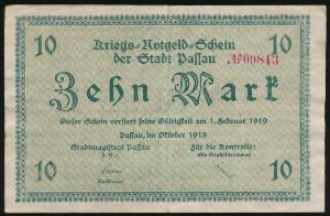 Пассау., 10 марок (1919 г.)