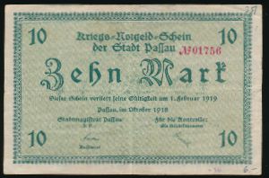 Пассау., 10 марок (1919 г.)