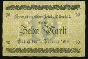 Эльберфельд., 10 марок (1919 г.)