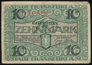 Франкфурт-на-Майне., 10 марок (1918 г.)
