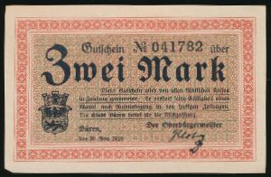 Дюрен., 2 марки (1918 г.)