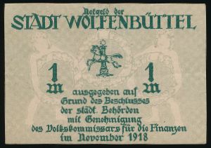 Вольфенбюттель., 1 марка (1918 г.)