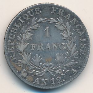 France, 1 franc, 1802–1804