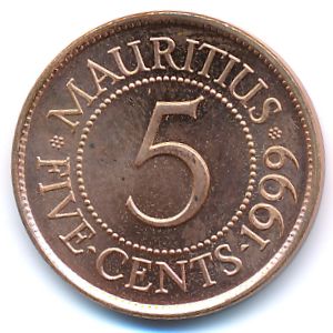 Маврикий, 5 центов (1999 г.)