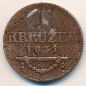 Saxe-Meiningen, 1 kreuzer, 1831