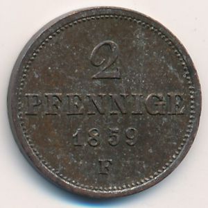 Саксония, 2 пфеннига (1859 г.)