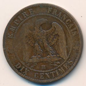 Франция, 10 сентим (1864 г.)