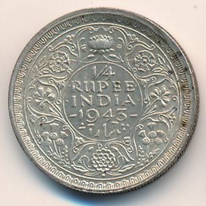 British West Indies, 1/4 rupee, 1943