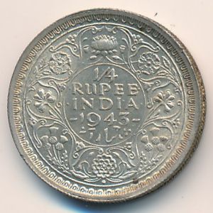 British West Indies, 1/4 rupee, 1943