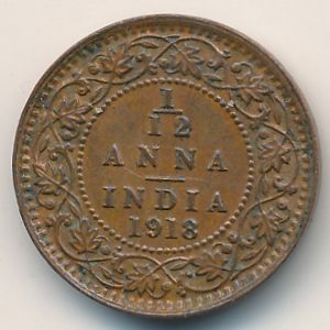 British West Indies, 1/12 anna, 1918