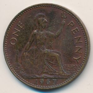 Великобритания, 1 пенни (1967 г.)