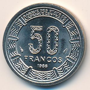 Экваториальная Гвинея, 50 франков (1986 г.)