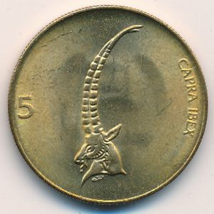Словения, 5 толаров (1992 г.)