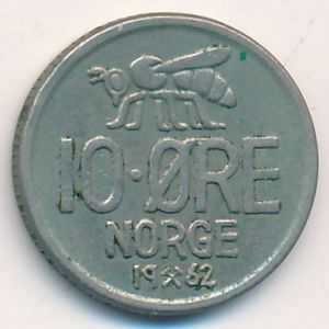 Норвегия, 10 эре (1962 г.)