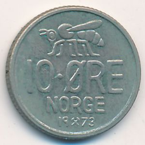 Norway, 10 ore, 1973