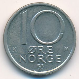 Норвегия, 10 эре (1988 г.)