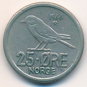 Норвегия, 25 эре (1966 г.)
