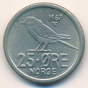 Норвегия, 25 эре (1967 г.)