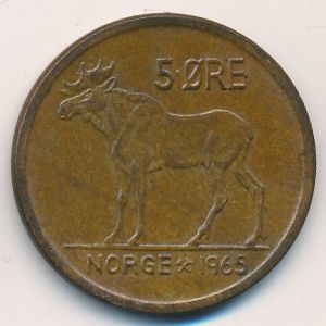 Norway, 5 ore, 1965