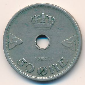 Норвегия, 50 эре (1927 г.)