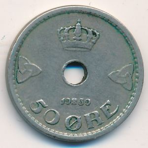 Норвегия, 50 эре (1939 г.)