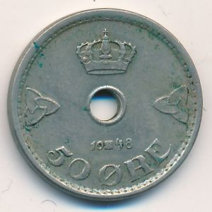 Норвегия, 50 эре (1948 г.)