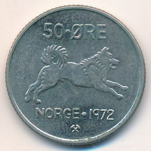 Norway, 50 ore, 1972