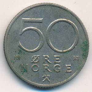 Норвегия, 50 эре (1980 г.)